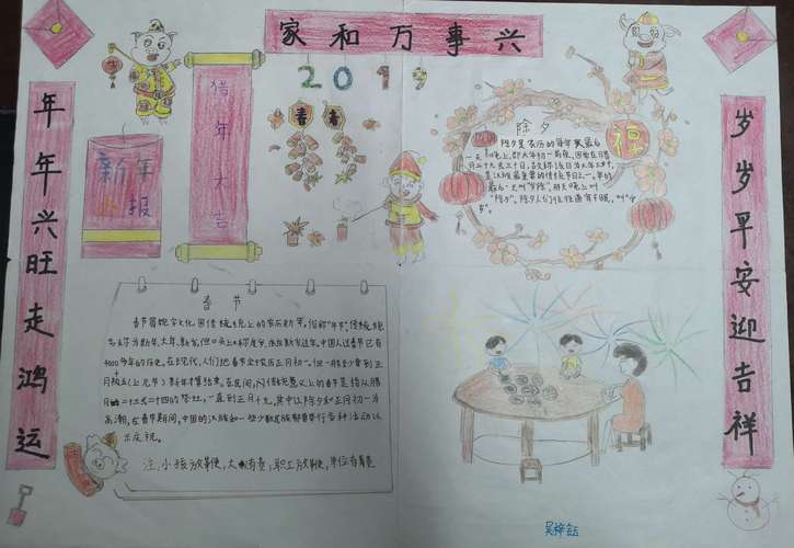 七小五2班举行 我们的传统节日春节 手抄报活动