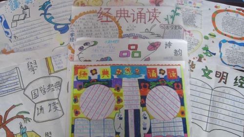 同学们制作了丰富多彩的手抄报以图文并茂的形式来展示国学内容.