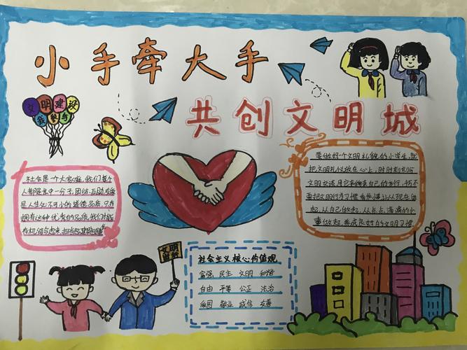 香山街小学举办创文手抄报评选活动 写美篇  各个年级学生积极参与