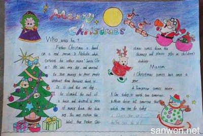 圣诞节 英语手抄报图片简单又漂亮  关于圣诞节