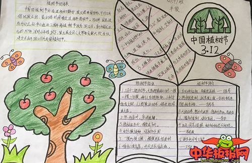 小学生植树节手抄报图片植树造林关爱环境