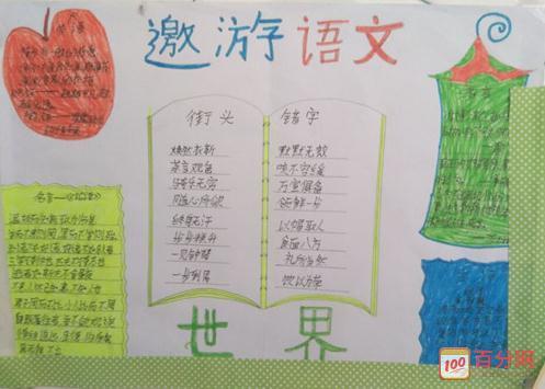 五年级语文手抄报版面设计图五年级语文简单手抄报图片大全 2.