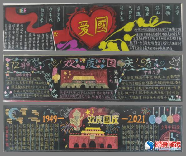 刘晓飞9月30日新宁八中组织开展了以庆国庆为主题的黑板报评比