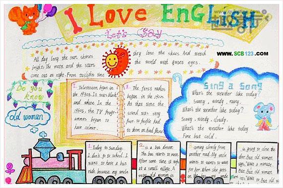 制作英语手抄报可以提高同学们的英语阅读能力也可以增强学生们对
