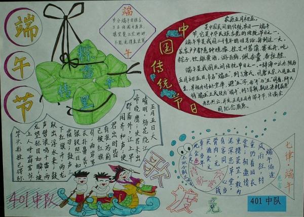 中国传统节日端午节手抄报-粽香传千里图片1