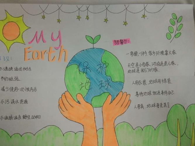 善待地球就是善待我们自己广全学校 初二20班手抄报展