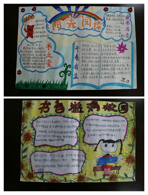 县城南学校读书系列活动 一一一书香溢满校园读书卡手抄报制作比赛