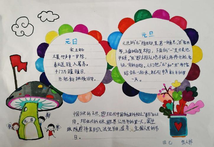 画笔下的新年新希望薛城区实验小学手抄报大赛五年级四班迎新年手抄报