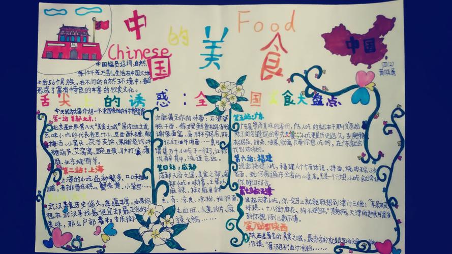chinese food 中国的美食. 英语手抄报
