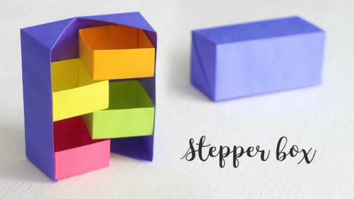 教你用纸折一个多层收纳盒简单易学有创意手工diy折纸教程