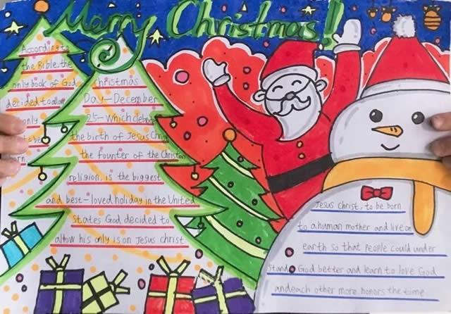 圣诞节英语手抄报图片简单又漂亮一等奖三年级