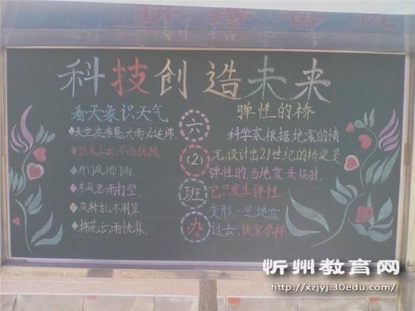 忻州市教育局神池小学神池县南关明德小学举行科普黑板报活动