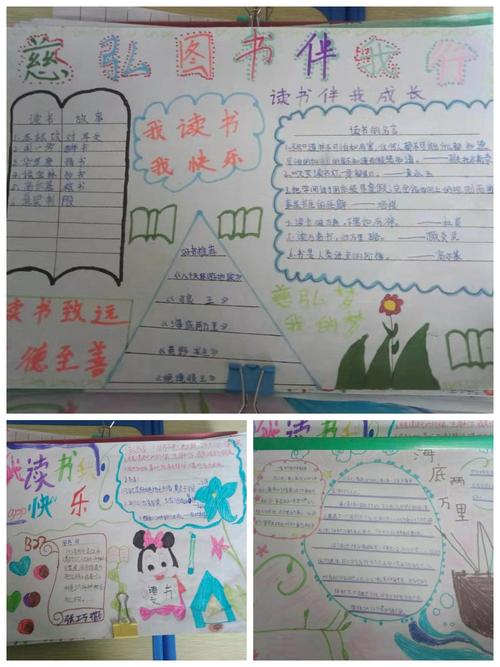 中高年级学生绘制了慈弘图书手抄报.