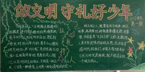 武汉市光谷第四小学2月份做文明守纪好队员优秀黑板报展示