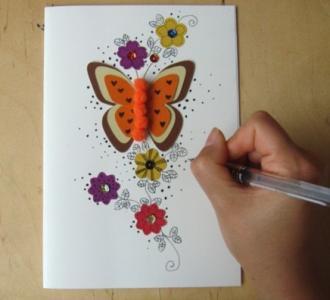 漂亮的儿童手工蝴蝶贺卡制作方法