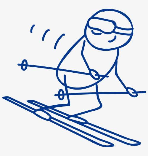 滑雪简笔画图片火柴人图片
