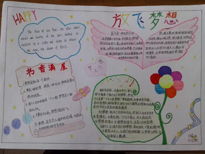 快乐阅读放飞梦想手抄报 - kxmb2011 - 开平小学三6班的班级博客