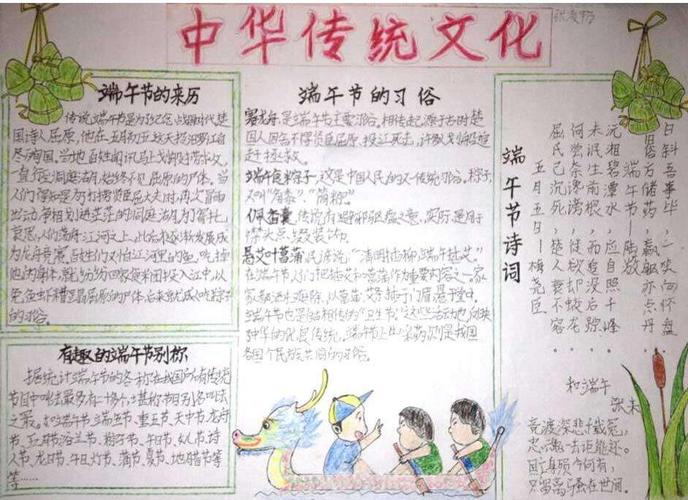 关于中国传统文化手抄报中国传统节日端午 - 天天手抄报