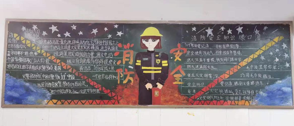 郑州市第107初级中学举行消防安全在我心黑板报评展活动--郑州校园