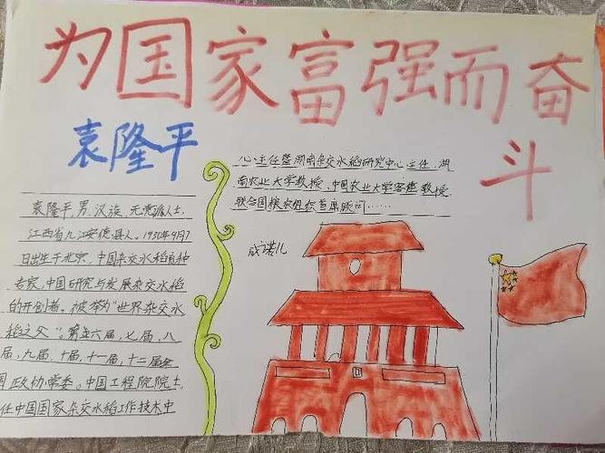 濮阳市油田六小五年级一班描绘心中为国家富强而奋斗最美的人手抄报