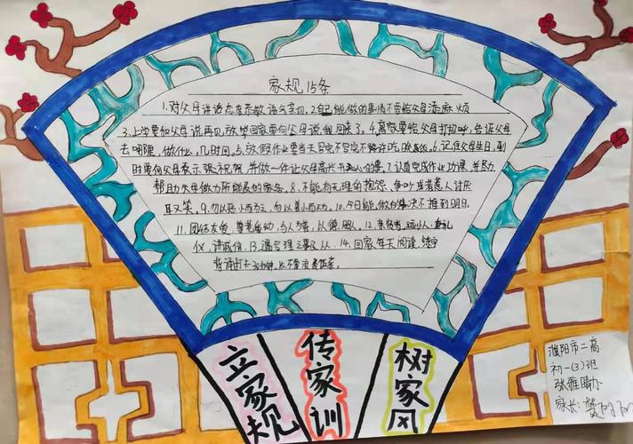 濮阳市二高举行立家规 传家训 树家风手抄报评比活动教育