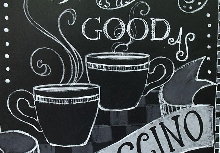 美式复古乡村咖啡厅西餐厅 黑板报涂鸦元素 实木挂画装饰画 壁画