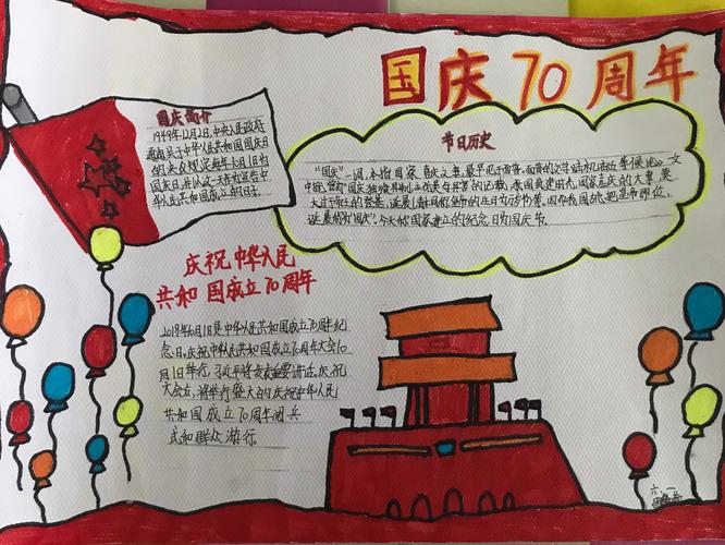 中国手抄报制作展示  写美篇新中国成立70周年我与祖国共庆生