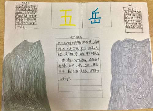 四4班的五岳五湖主题手抄报分享 写美篇        中国名山首推五岳