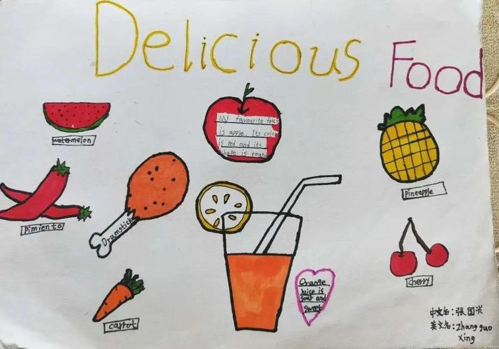 丰翼小学南校区deliciousfood记三年级英语手抄报活动