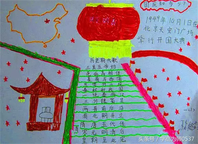 一年级小学生国庆节手抄报图片可爱简单易上手