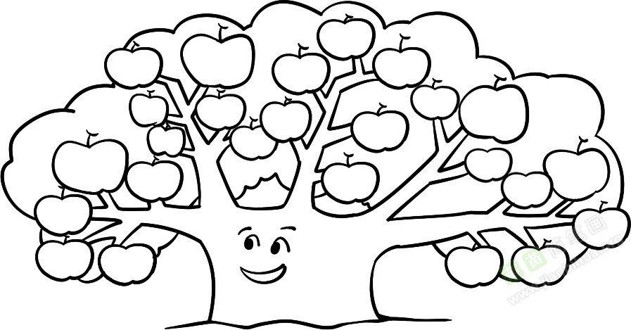 儿童画苹果大树简笔画图片