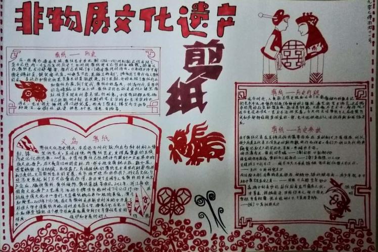 807班傅宇虹同学绘制的手抄报剪纸.
