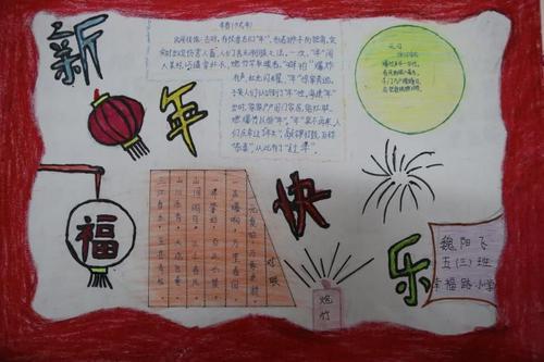 清丰县幸福路小学春节假期学生手抄报绘画优秀作品展