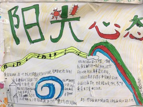 枣庄市实验学校心理健康手抄报关于阳光乐观向上健康快乐成长的手抄报