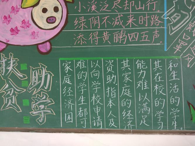 旗山小学利用班级黑板报宣传资助政策