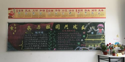 黄合少镇第一中心校《我与祖国共成长》主题黑板报评比活动