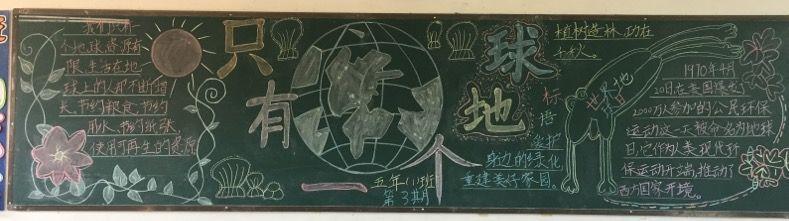 各班出版''只有一个地球''黑板报宣传世界地球日的有关知识.