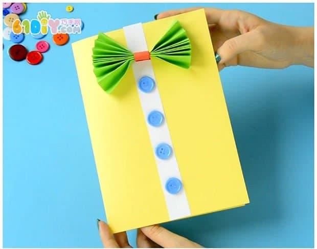 父亲节手工礼物贺卡 用卡纸手工制作领带贺卡- 儿童手工- 杨二嫂网