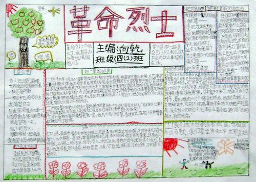 新联小学四年级二班的关于革命烈士的手抄报主要内容雷锋牺牲