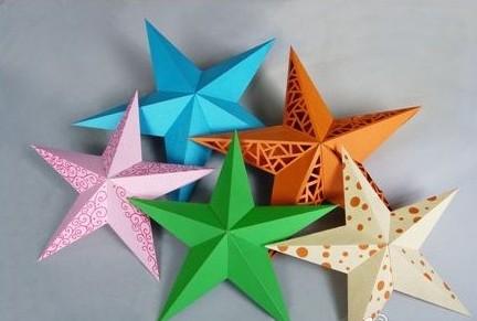 五角星的折法折纸亲子图库