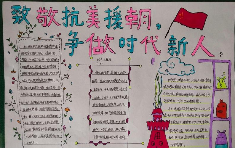 安阳市殷都外国语中学举行致敬抗美援朝争做时代新人手抄报展