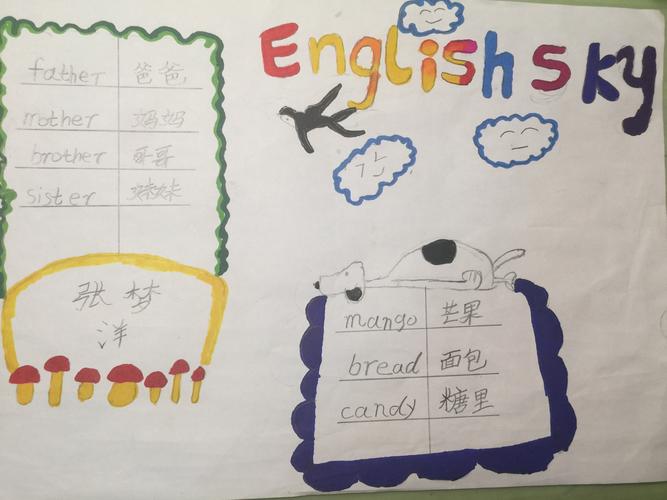 英语手抄报在字母和单词的世界里进行遨游用童真去描绘自己对英语