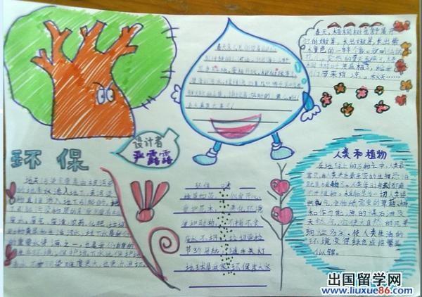 小学生三年级环保手抄报