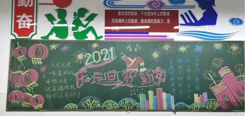 一年的到来近日潢川县马祖常学校开展庆元旦迎新年主题黑板报