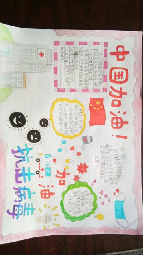 江庄镇高村小学组织小学生通过在家创作手抄报为祖国母亲加油