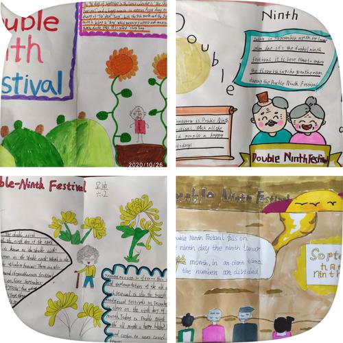 英语老师给六年级的孩子们布置了一份关于重阳节的英语手抄报让孩子