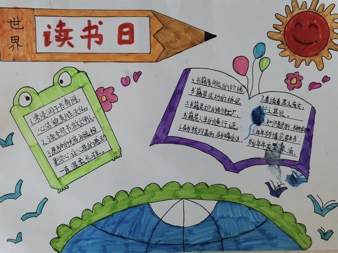 勤奋读书成就无限 ------万佳小学三年级世界读书日主题手抄报活动四5