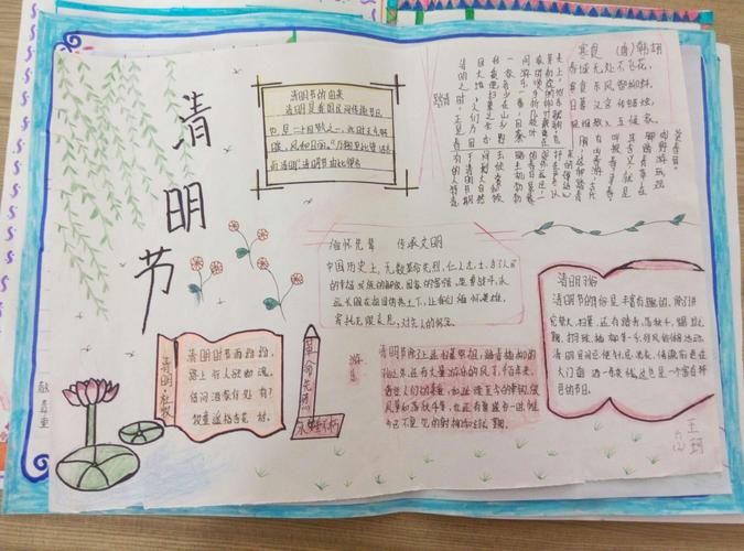 学生手抄报 ------马庄桥镇初级中学 写美篇  一年一清明一岁一追思