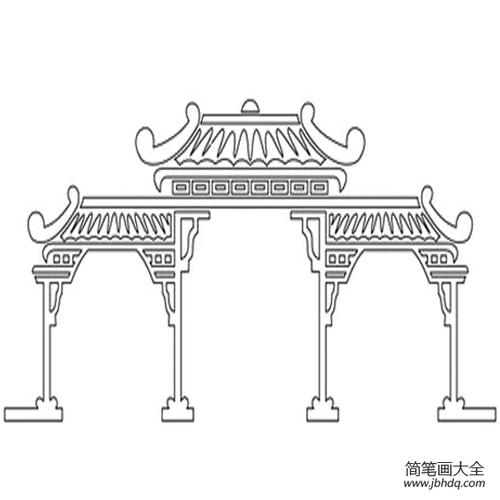 中国古代门头简笔画
