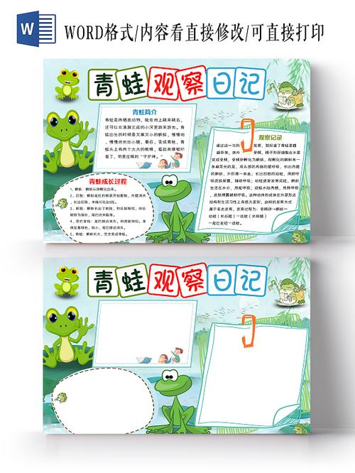 可爱动物儿童姓名牌儿童名牌png素材绿色卡通青蛙观察日志手抄报小报